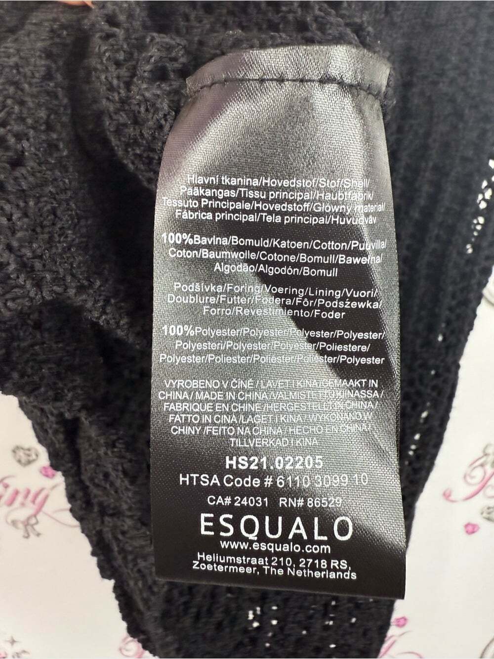ESQUALO tank top knit Black Crochet Tank Top View 6